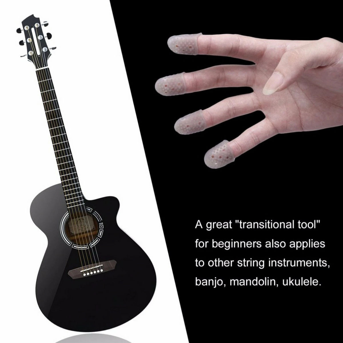Silicone Finger Guards Guitar Piano Ukulele Fingertip Protectors