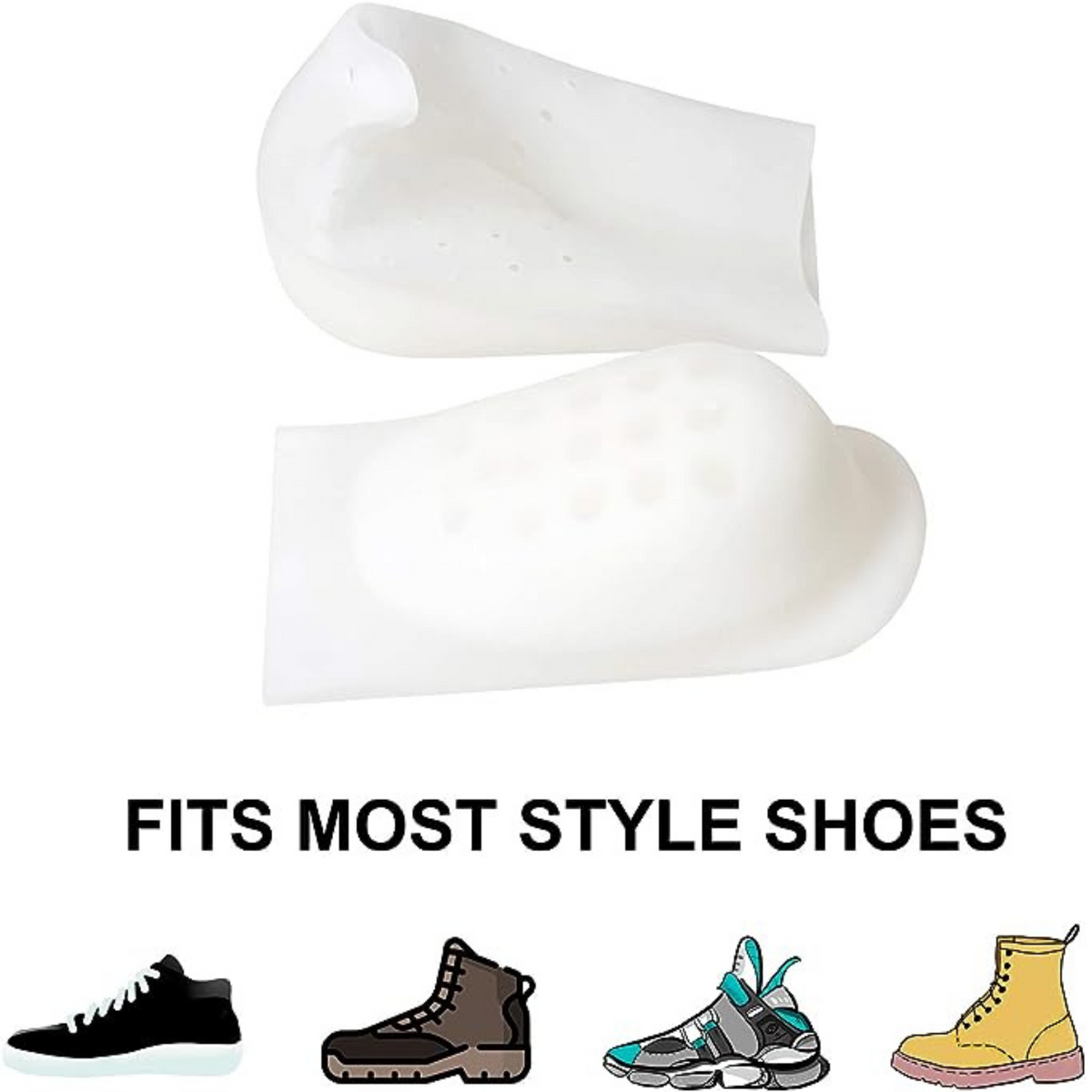 Increase Insole Pain Relieve Sock Liners Invisible Height Lift Heel Pad