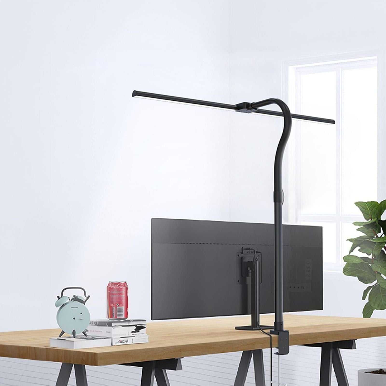 Double Head LED Desk Lamp 24w Dimable Office Reading Table Night Light Gooseneck