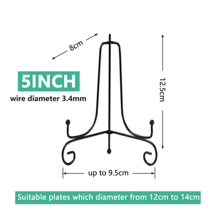 5inch Photo Picture Bowl Dish Book Holder Plate Stands Iron Display Easel Frame