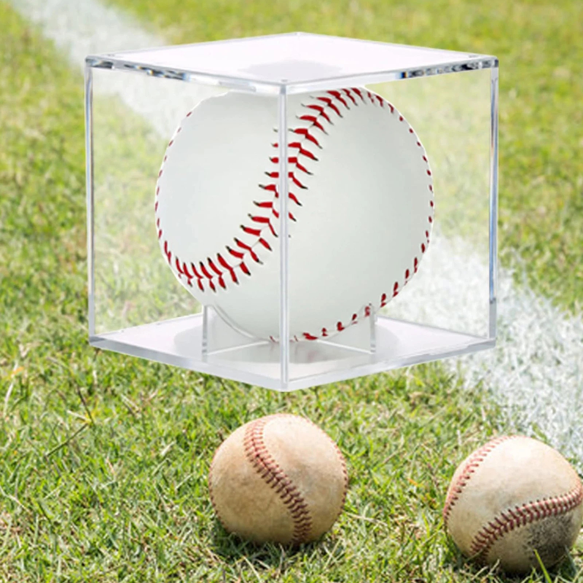 UV Baseball Cube 4x Acrylic Protected Display Case Clear Showcase Storage