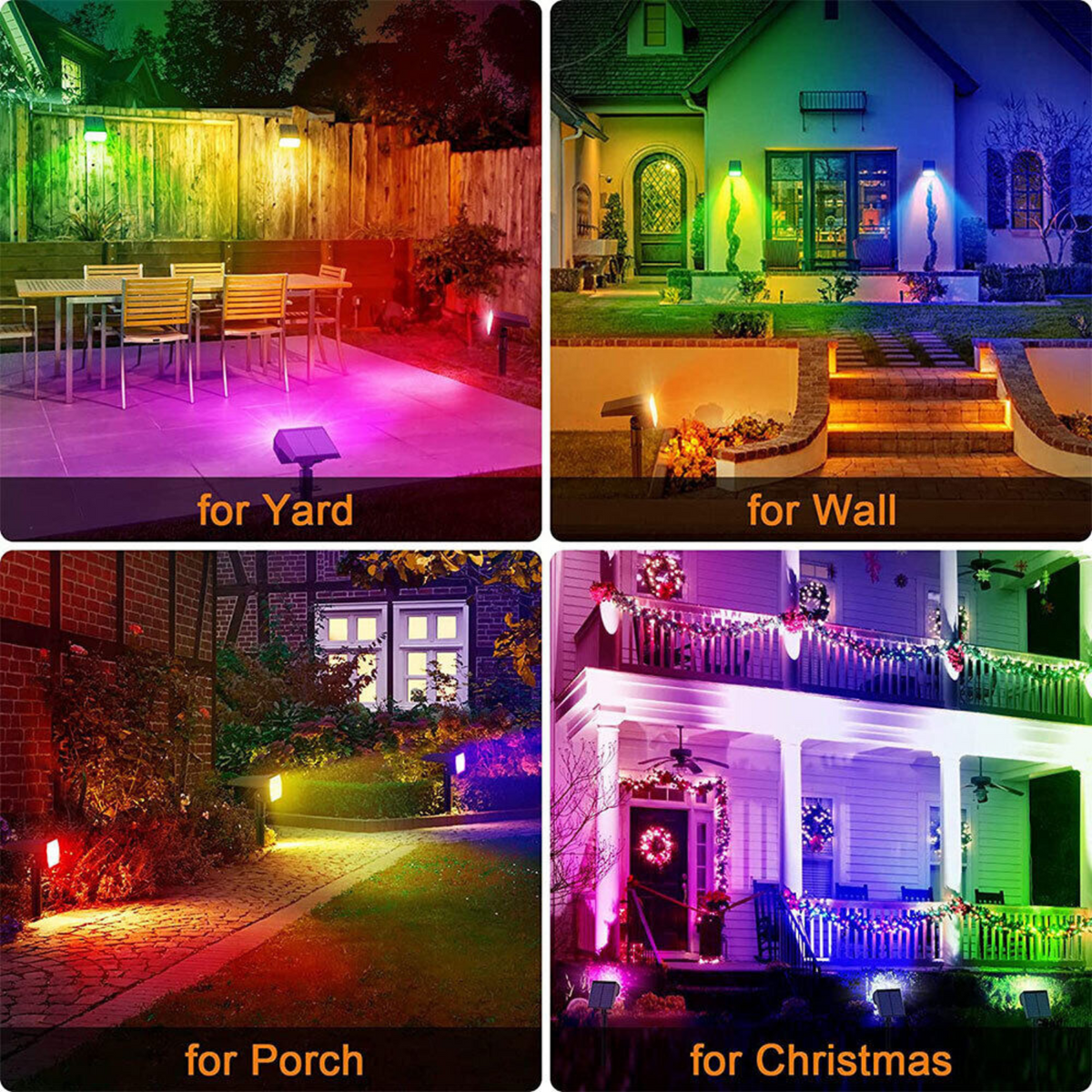 Outdoor Color Changing Garden Landscape Spotlights Waterproof Solar Spot lights