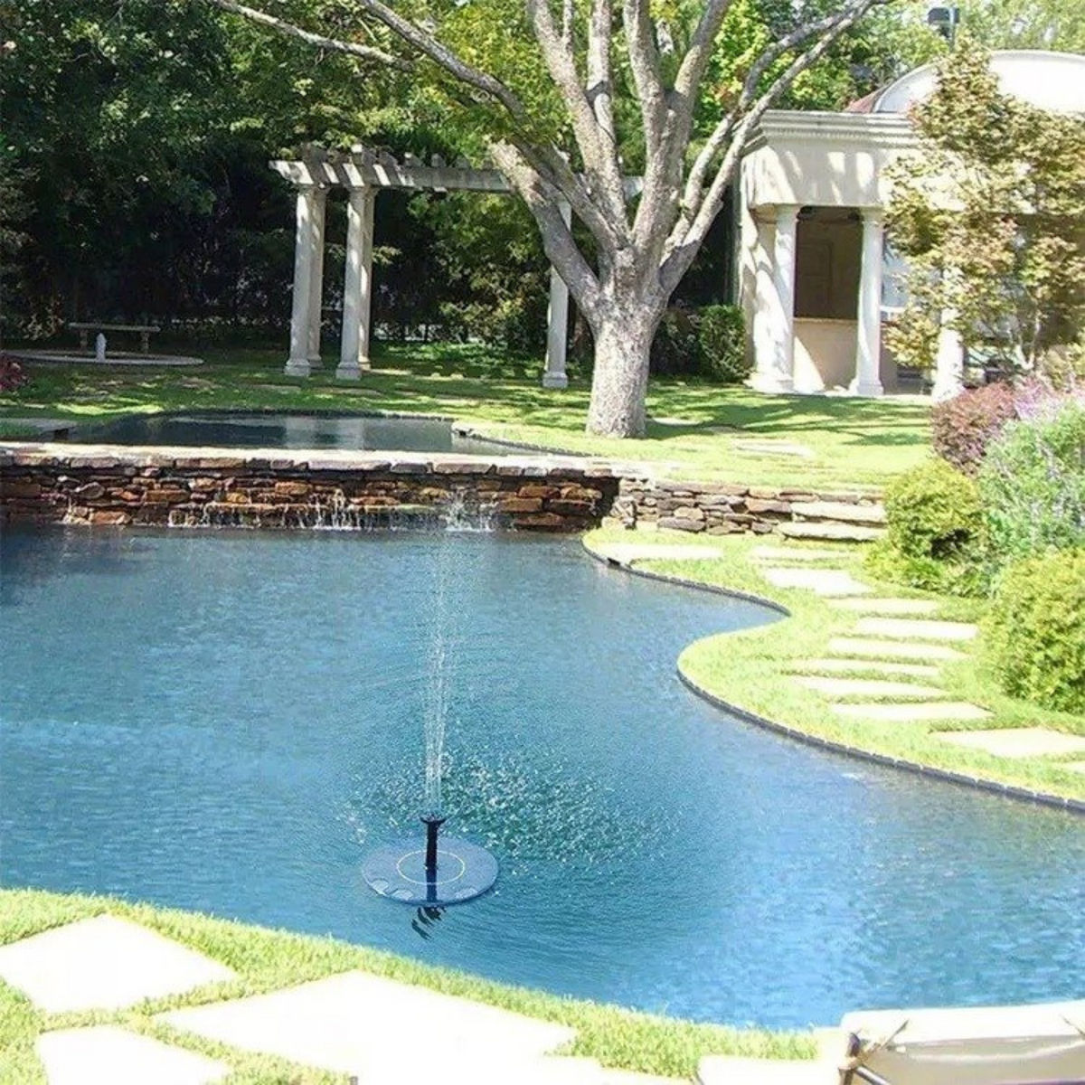Bird Bath Floating Garden Solar Water Pump Powered Fountain Pool Fish Tanks