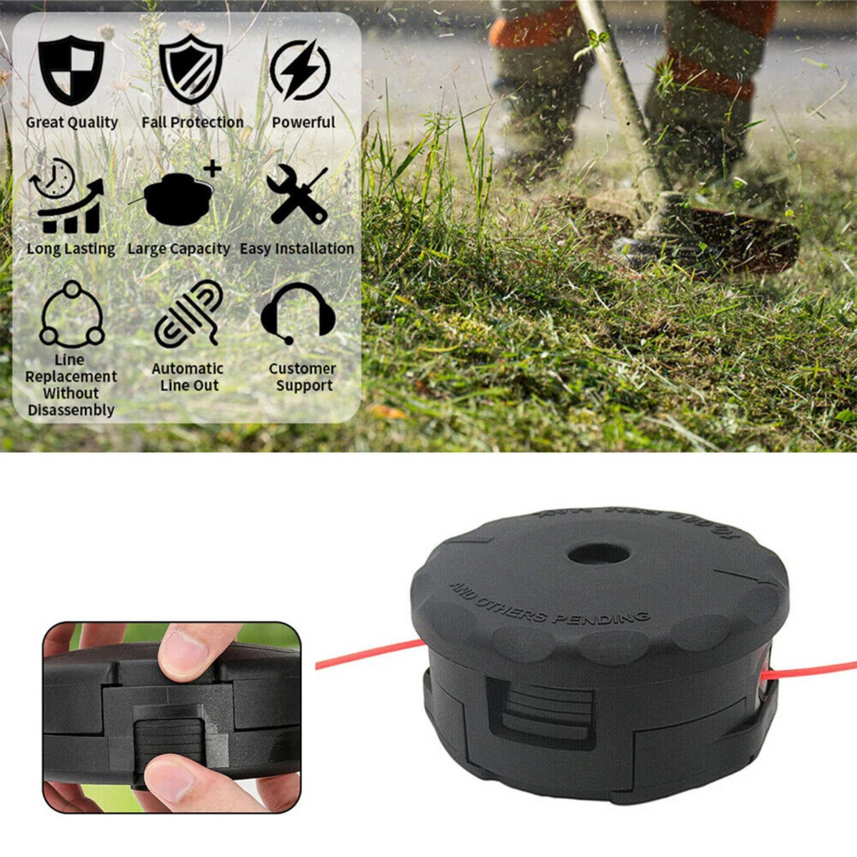 Brush Cutter Trimmer Head Universal Speed Feed Bump 4.1inch 105x55mm