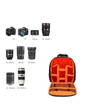 Waterproof Camera Soft Backpack Case Bag Orange Travel Outdoor Gear