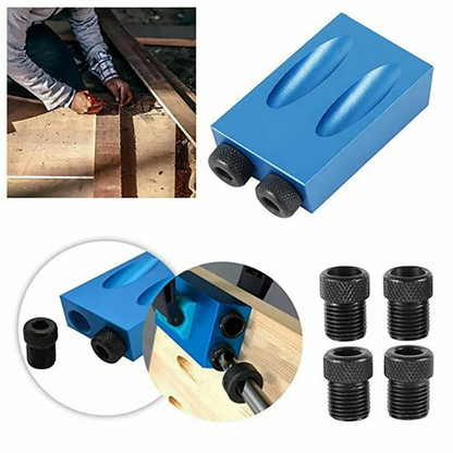 Angle Hole Locator Drill Set Wood Tool kit 57PCS 15° Pocket Hole Screw Jig Dowel