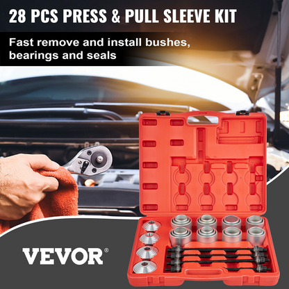 Bush Bearing Removal Installation Repair Tool Set 28Pcs Press & Pull Sleeve Kit
