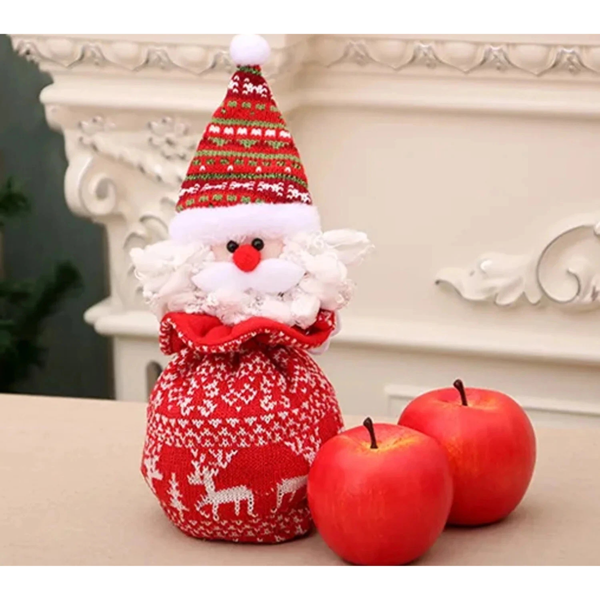 Santa Claus Christmas Decorations Candy Gift Bag Plush Doll Ornament