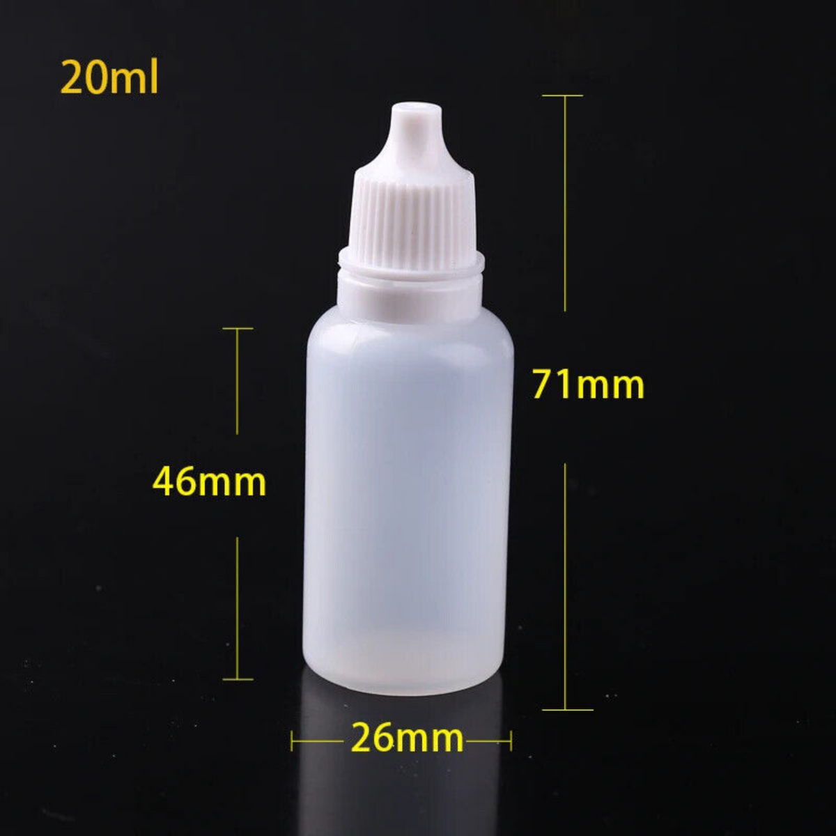50pcs Squeezable Drop Liquid Container Empty Plastic Dropper Bottles 20ML