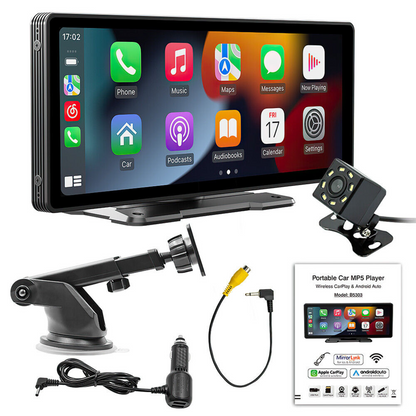 Apple Carplay Android 9" Portable Car Stereo Radio Wireless Auto FM Bluetooth