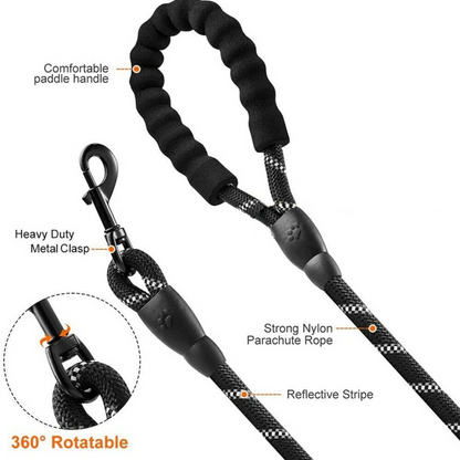2M Long Heavy Duty Pet Strong Rope Recall Lead Nylon Training Dog Puppy Leash