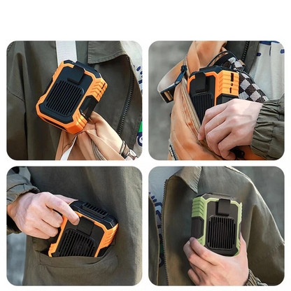 Orange Mini Fan USB 3 in 1 Outdoor Hanging for Waist Portable Use Fan