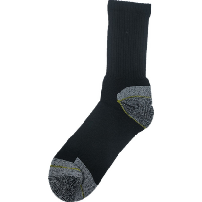 Heavy Duty Boot Cushion Black Grey 6 Pairs Men Thick Cotton Work Socks
