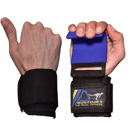 Power Grips Wrist Support Bar Straps Weight Lifting Power Hooks Gym Gloves