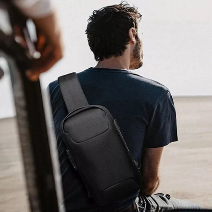 Anti-theft Men Chest Shoulder Messenger Backpack Sling Bag Black