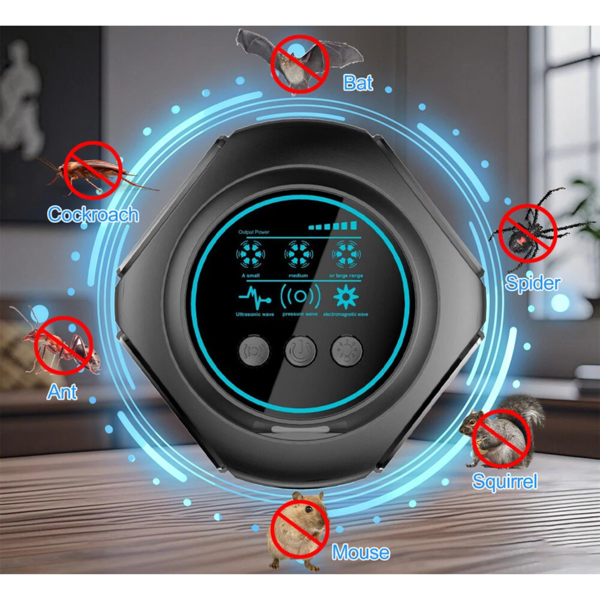 Ultrasonic Pest Repeller Electronic Home Indoor Rodent Insect Device