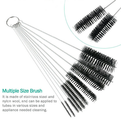 Cleaner Bottle Glass 10Pcs Nylon Straw Brush Set Tube Pipe Small Long Cleaning