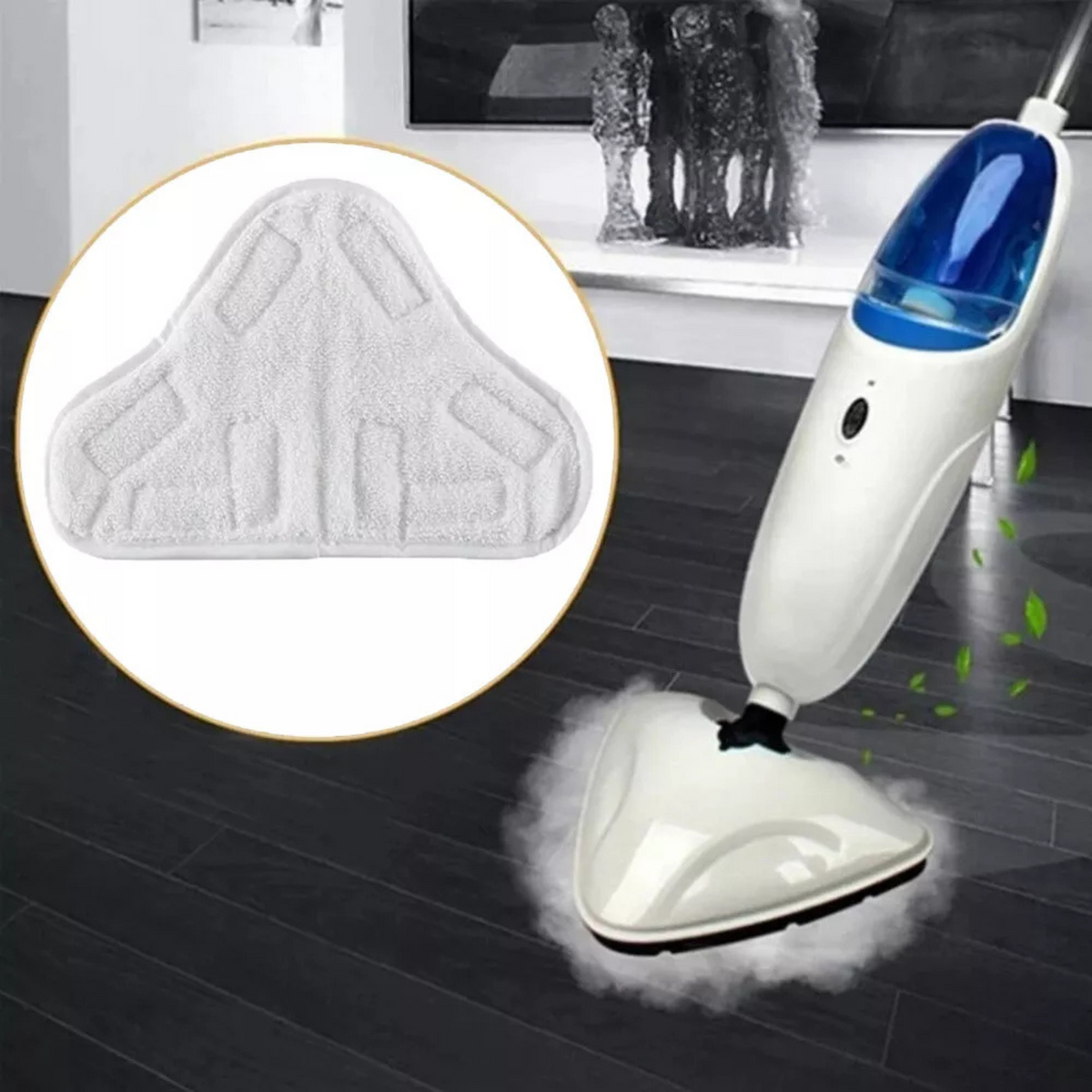 Steam Mop H20 H2O Microfiber For X5 Stick On White Washable Cleaning Pads 2x