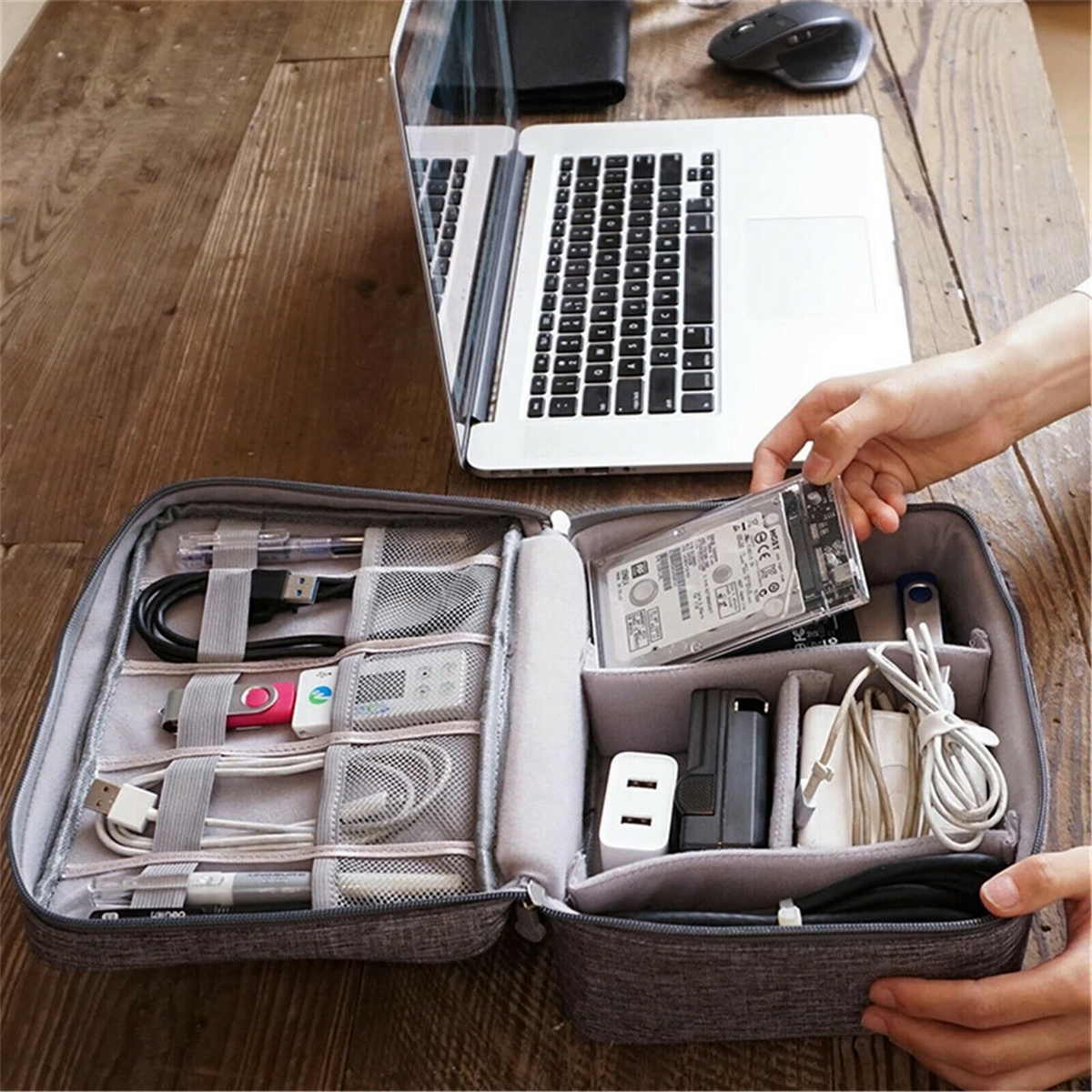 USB Electronic Accessories Storage Cable Organizer Bag Charger Travel Case