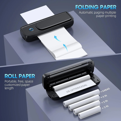 Portable Bluetooth A4 Thermal Printer Inkless Wireless Document Printing