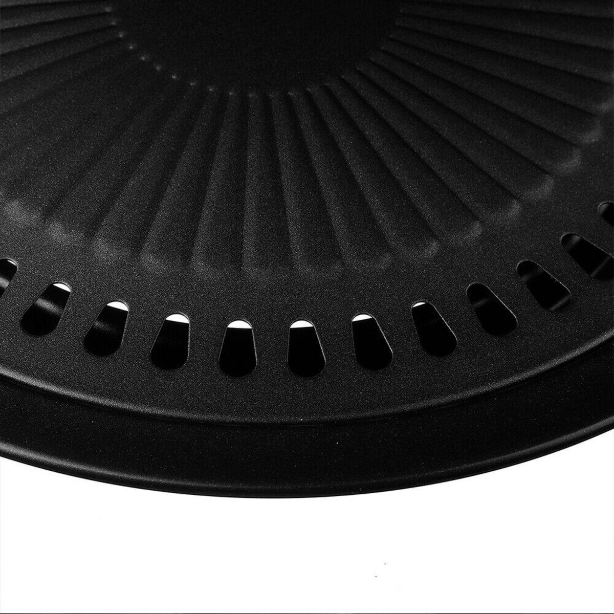 Korean BBQ Grill Pan Non Stick 30cm Portable Iron Coating Gas Stove Pan Round