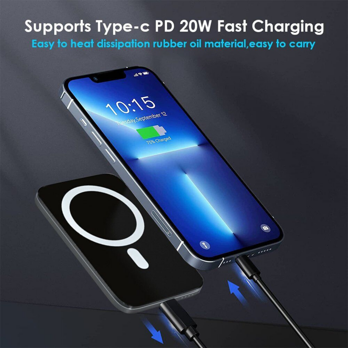 Wireless Battery Charger Magnetic MagSafe Power Bank iPhone 14 12 12 Pro Max