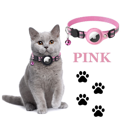 Pet Collar Pink Air Tag GPS Anti-lost Apple AirTag Cat Dog Collar For Tracking