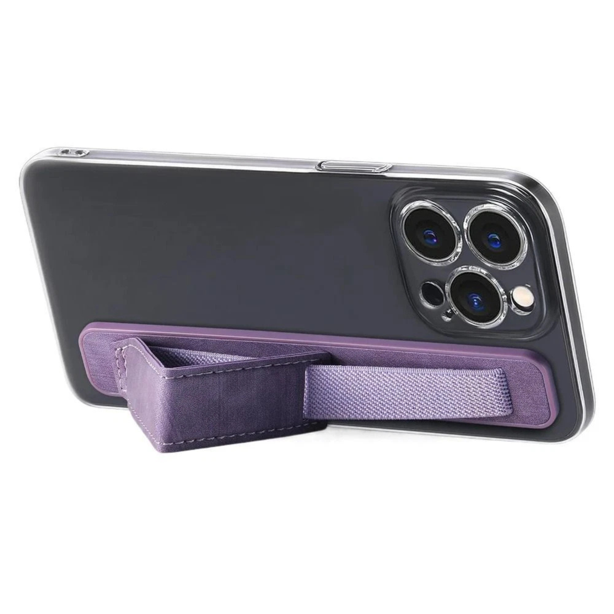 Mobile Phone Finger Grip Strap Wristband Holder Stand Accessory Purple
