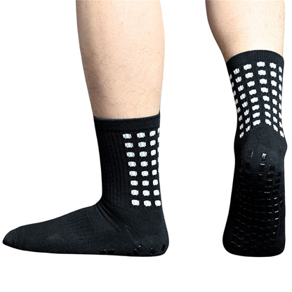 Anti-Slip Skid Hospital Soccer Basketball Football Black Sports Socks Grip Dots