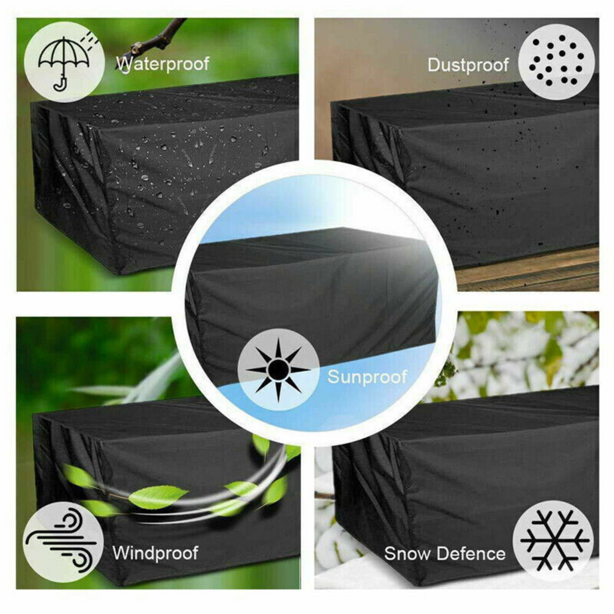 Chair Table Garden Patio Rain UV Protector 126x126x74cm Furniture Cover