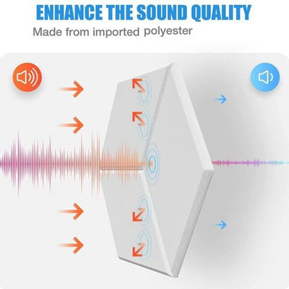 Self Adhesive Acoustic Foam Sound Insulation 12Pack Sound Proofing Panels White