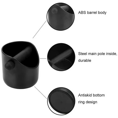 Box Tamper Tube Bin Black Bucket Coffee Waste Container Grinds Knock