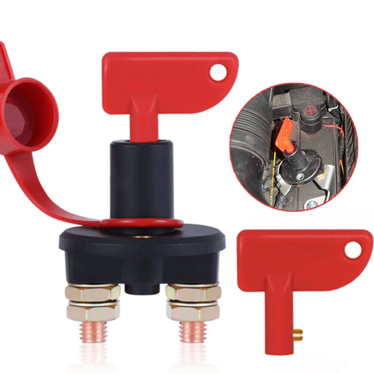 Universal Spare Switch Off Key 2pcs Battery Car Cut Power Isolator Kill