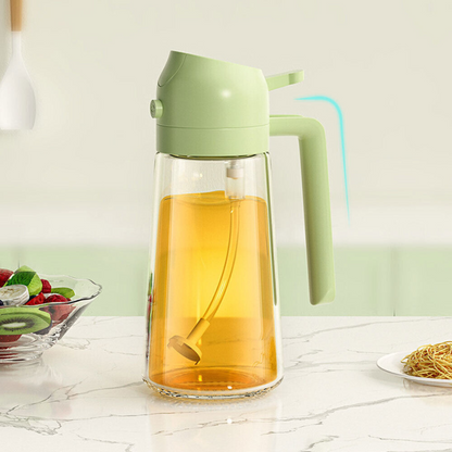 Cooking Baking BBQ Spray Bottle Kitchen Tool 2IN1 Oil Sprayer Dispenser Green