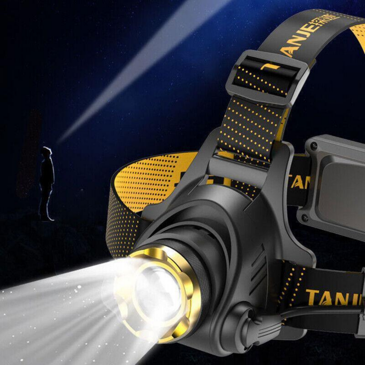 Head Torch Lamp Flashlight 12000000lm LED Headlamp USB Rechargeable