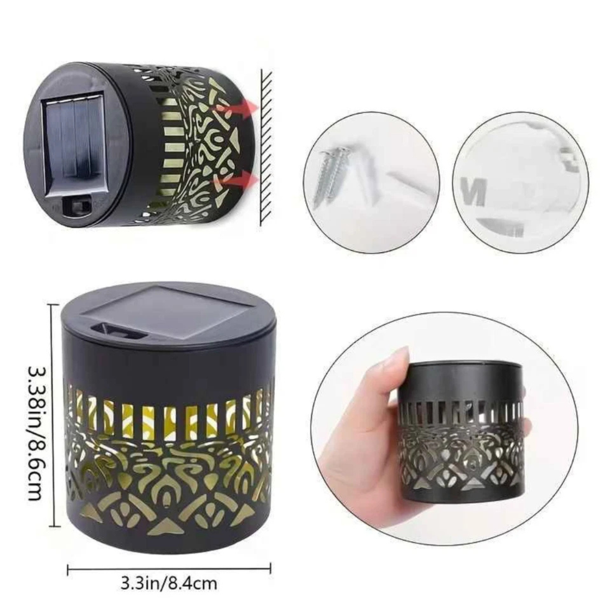 2x Solar Mandala Wall Lights Colourful LED Garden Fence Outdoor Lamp