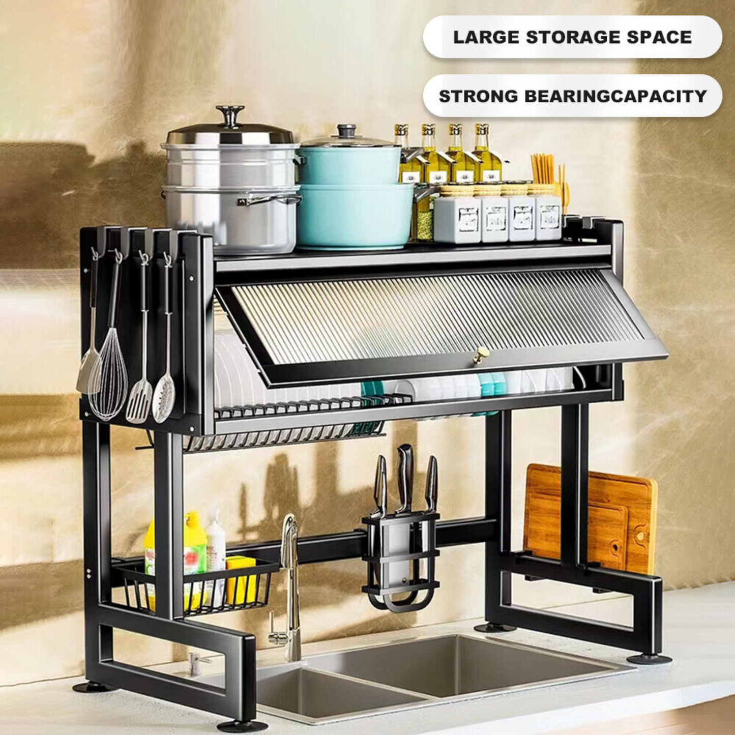 Over Sink Organizer Kitchen Drainer Storage Dish Drying Rack Holder Drain Caddy
