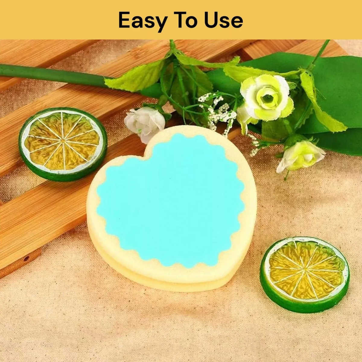 2pcs Heart Shape Sponge Magic Painless Hair Removal Depilation