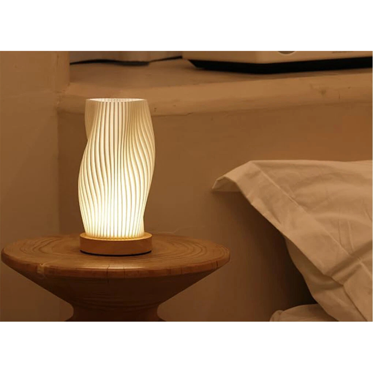 Table Nightstand Lamp Bedside Night Light Bedroom Lighting Home Decor