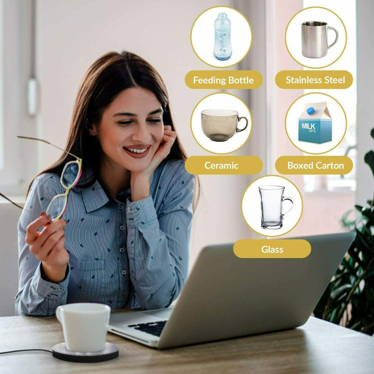 Coffee Mug Warmer Home Office Heating Plate Smart USB Tea Milk Cup Heater Pad