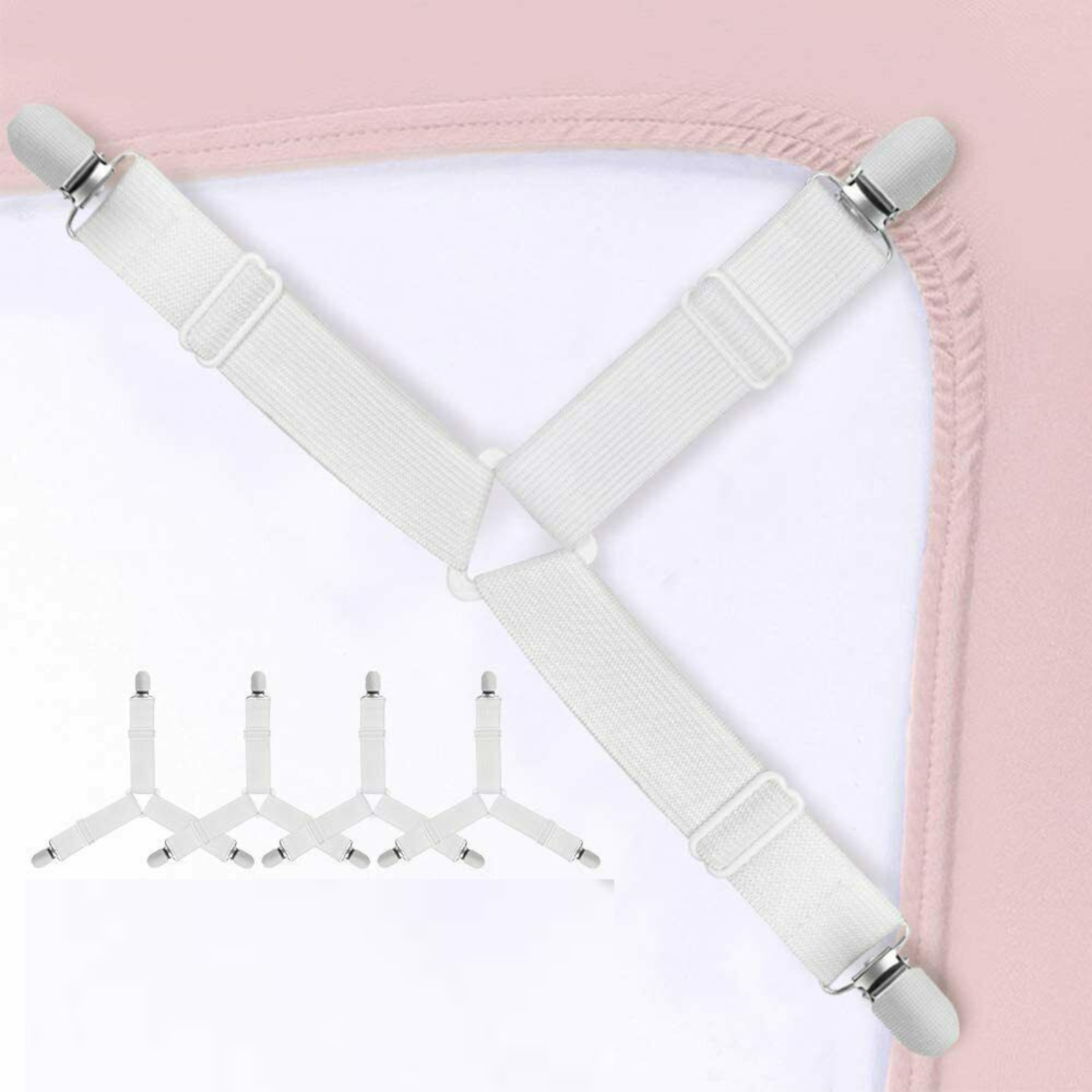 Suspender Straps Mattress Holder 4PCS Triangle Bed Sheet Grippers Clips