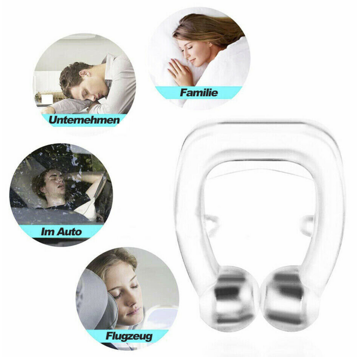 Nose Clip Stop Snoring Apnea Aid 2x Anti Snore Magnetic Silicone Device Stopper