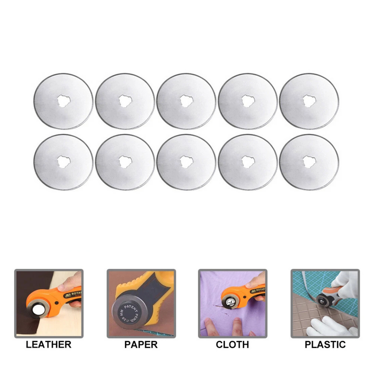 Rotary Cutter Refill Blades Set of 10 with Storage Box for Fabric Cutting