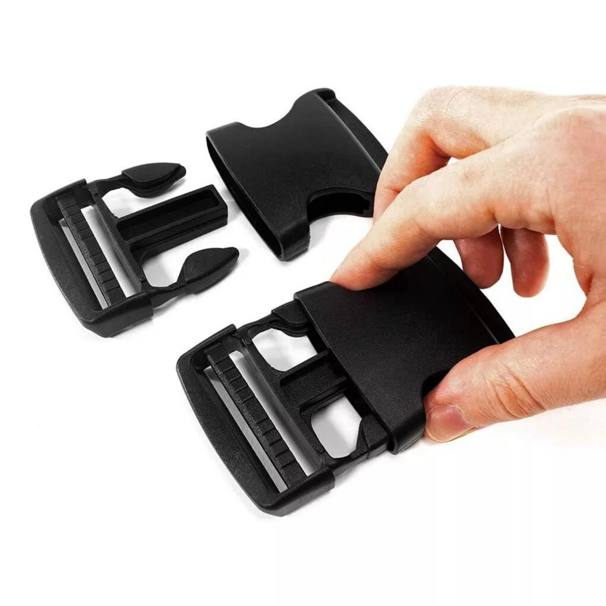 25mm Quick Release Buckle Clip 5x Black Plastic Side Cord Strap Fastener