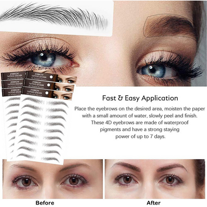 Authentic Hair-like Stick-On Eyebrow Sticker Waterproof No.10 Black