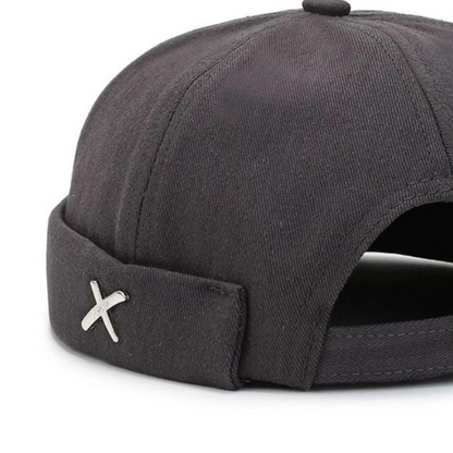 Solid Color Melon Beanie Cap Winter Washed Style Brimless Docker Cap Grey
