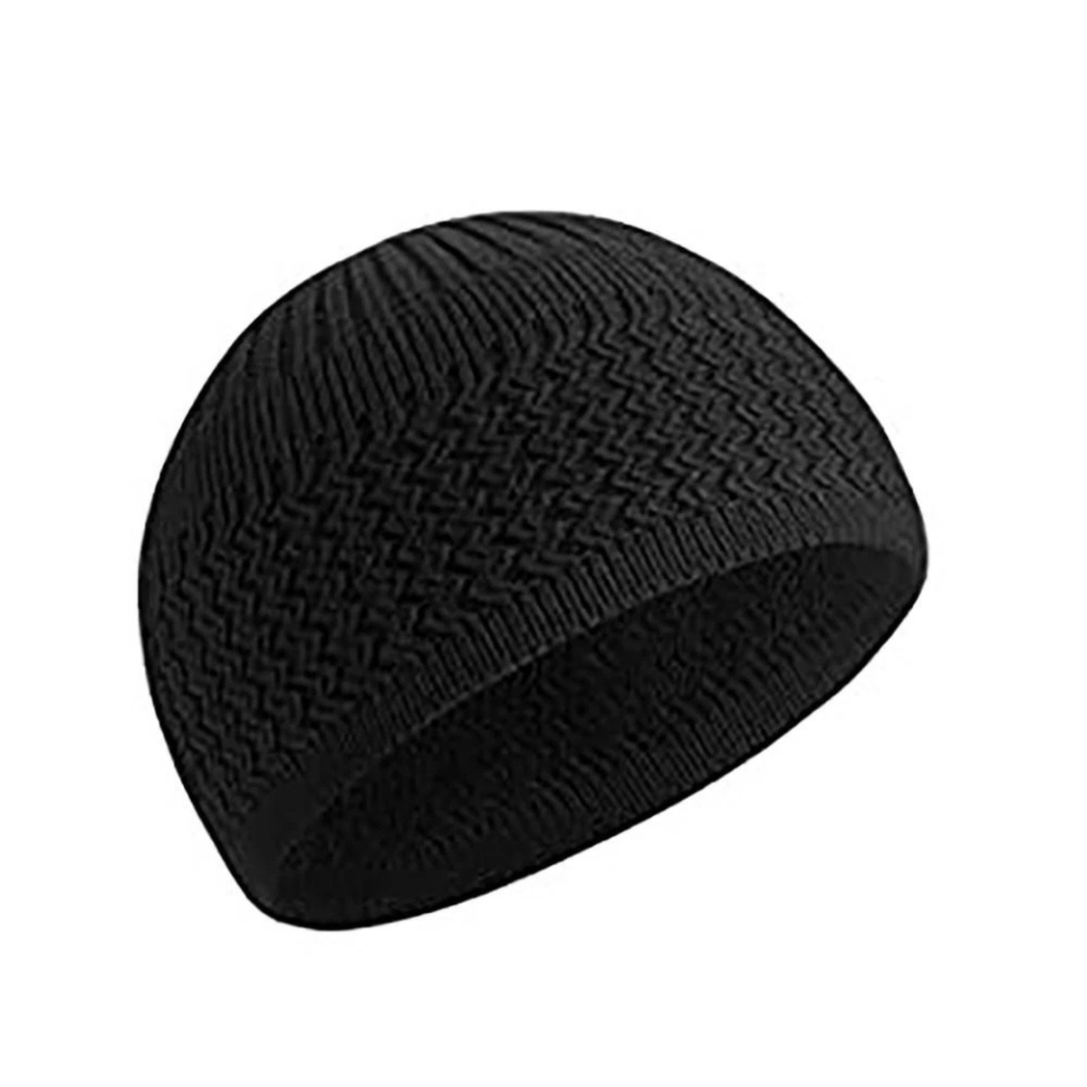 Winter Warm Knitted Hat Wool Thick Stretchy Soft Beanie Cap Black