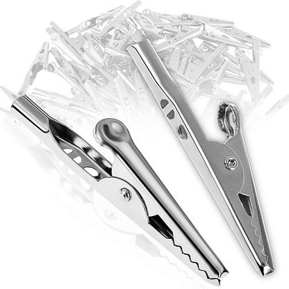Single Prong Iron Alligator Clips for Craft, Testing, or DIY Use 10x