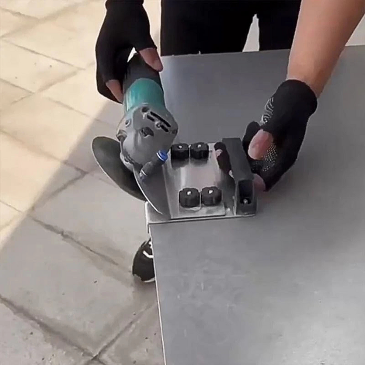 Angle Grinder Stand Base Plate Adjustable for Tile 45° Chamfer Cutting