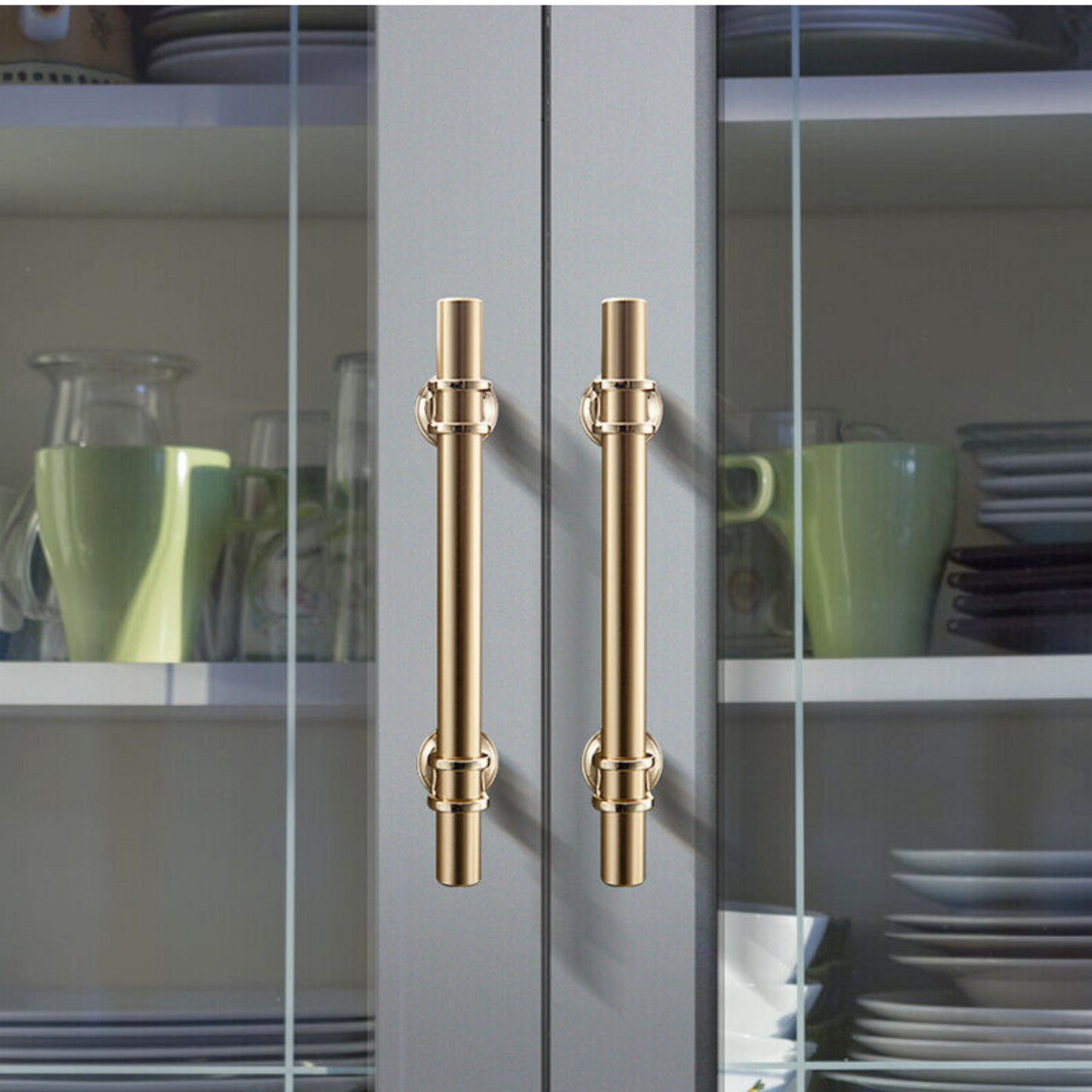 Gold Stainless Steel Kitchen Cabinet Door Handles Drawer Pulls Knobs 128mm